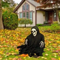 Skeleton Grim Reaper Ground Stake -Spirit Halloween Shop 0HNU7dTA 600x600 1