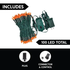 100-Count Orange LED Halloween String Lights 32.4ft 10 100-Count Orange LED Halloween String Lights 32.4ft -Spirit Halloween Shop 100 Count Orange LED 8 Modes Green Wire Light Set 42.9ft 3 600x600 1