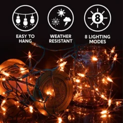 100-Count Orange LED Halloween String Lights 34.6ft -Spirit Halloween Shop 100 Count Orange LED Halloween String Lights 34 3 600x600 1