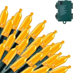 100-Count Orange LED Halloween String Lights 34.6ft