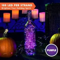 LED Christmas Purple String Lights 65.6ft -Spirit Halloween Shop 100 Count Purple Copper LED Light 33ft 2 result 600x600 1