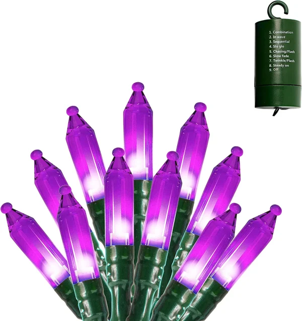 100-Count Purple Halloween LED String Lights 34ft 4 100-Count Purple Halloween LED String Lights 34ft - Image 2