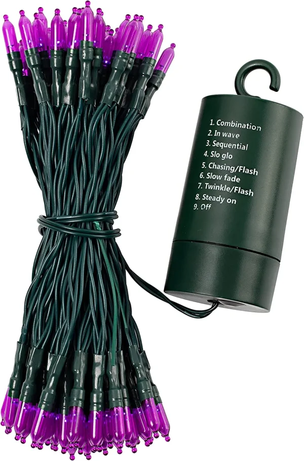 100-Count Purple Halloween LED String Lights 34ft 6 100-Count Purple Halloween LED String Lights 34ft - Image 4