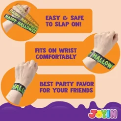 100Pcs Halloween Slap Bracelets Party Favors For Kids -Spirit Halloween Shop 100Pcs Halloween Slap Bracelets Party Favors for Kids 3 2 600x600 1