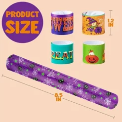 100Pcs Halloween Slap Bracelets Party Favors For Kids -Spirit Halloween Shop 100Pcs Halloween Slap Bracelets Party Favors for Kids 5 2 600x600 1