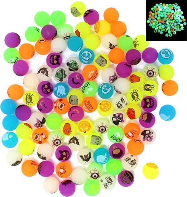 100pcs Glow In The Dark Halloween Bouncy Balls Set 8 100pcs Glow In The Dark Halloween Bouncy Balls Set - Image 6