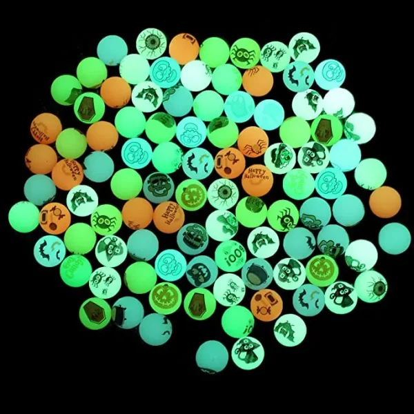 100pcs Glow In The Dark Halloween Bouncy Balls Set 7 100pcs Glow In The Dark Halloween Bouncy Balls Set - Image 5