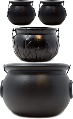 4pcs Black Cauldron Halloween Bucket With Handle -Spirit Halloween Shop 10245 5 600x969 1