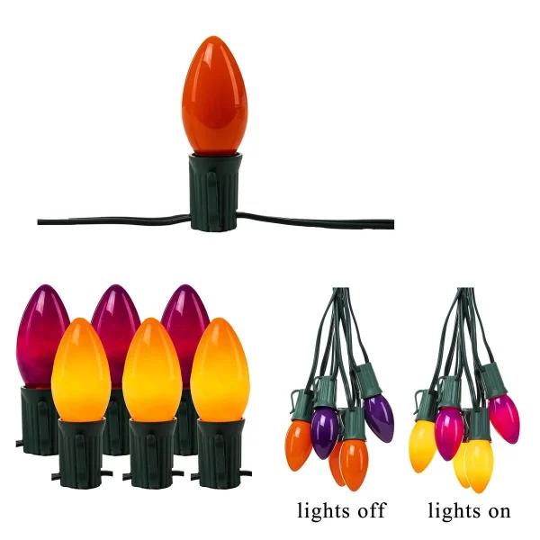 10pcs Halloween Orange & Purple Pathway Lights 19ft 4 10pcs Halloween Orange & Purple Pathway Lights 19ft - Image 2