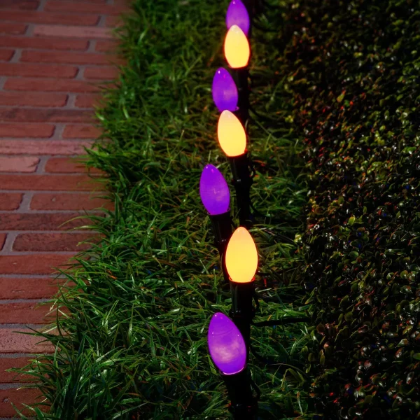 10pcs Halloween Orange & Purple Pathway Lights 19ft 5 10pcs Halloween Orange & Purple Pathway Lights 19ft - Image 3