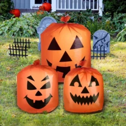 10Pcs Orange Jack'O Lantern Bags -Spirit Halloween Shop 10Pcs Orange JackO Lantern Bags 2 result 600x600 1