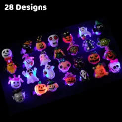 28pcs Spooky Halloween LED Light Up Rings -Spirit Halloween Shop 11626 4 result 600x600 1