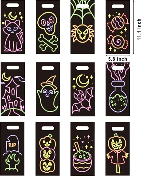72pcs 12 Characters Neon Halloween Treat Bags 5 72pcs 12 Characters Neon Halloween Treat Bags - Image 3