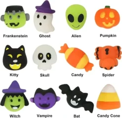 36Pcs Squishy Toys In Blind Bags With 12 Halloween Characters -Spirit Halloween Shop 12 Designs Halloween Mochi Stress Relief 36 Pcs 3 1 600x581 1
