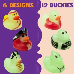 12Pcs Halloween Duckies Glow In The Dark Bath Toys -Spirit Halloween Shop 12 Pcs 6 Designs Halloween Duckies Glow in the Dark 4 result 600x600 1
