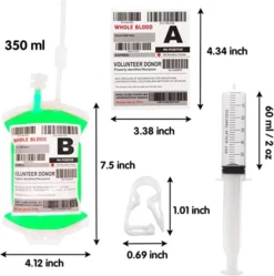 12pcs Halloween Blood Bags 12oz -Spirit Halloween Shop 12 Pcs Blood Bag Drink Pouches 1 600x604 1