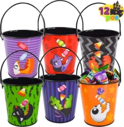 12 Pcs Halloween Steel Bucket -Spirit Halloween Shop 12 Pcs Halloween Steel Bucket 3 600x612 1