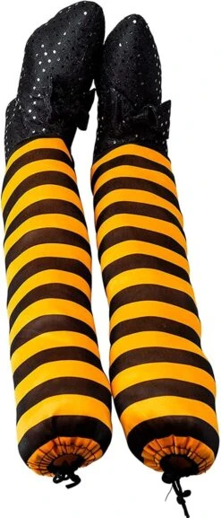 2Pcs Witch Legs With Stakes (Black And Orange) -Spirit Halloween Shop 12484 5 600x1402 1