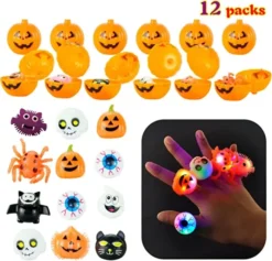 12Pcs Halloween Prefilled Pumpkin Box With LED Rings -Spirit Halloween Shop 12Pcs Halloween Prefilled Pumpkin Box with LED Rings 2 600x575 1