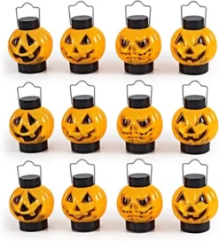 12pcs Light Up Halloween Pumpkin Jack O Lantern