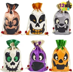 12Pcs Trick Or Treat Canvas Bags