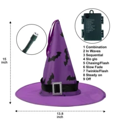12Pcs Witch Hat String Lights -Spirit Halloween Shop 12Pcs Witch Hat String Lights 4 result 600x600 1