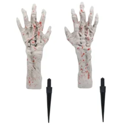 Halloween Bloodstain Zombie Arm Outdoor Decoration -Spirit Halloween Shop 13 White Zombie Arm Stakes 3 600x600 1