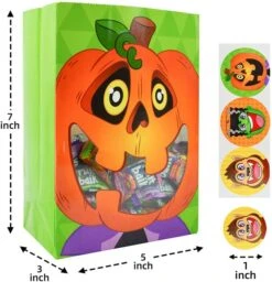 60Pcs See-Through Trick Or Treat Bags With Stickers -Spirit Halloween Shop 13111 5 600x622 1
