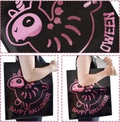 12Pcs Halloween Tote Bags With Shining Skeleton Designs -Spirit Halloween Shop 13127 3 600x610 1