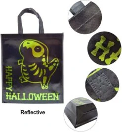 12Pcs Halloween Tote Bags With Shining Skeleton Designs -Spirit Halloween Shop 13127 4 600x648 1