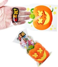 120Pcs Pumpkin Shaped Halloween Treat Bags -Spirit Halloween Shop 13151 3 600x683 1