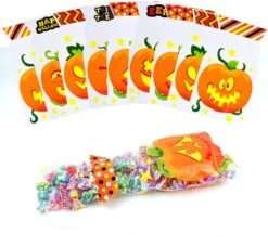 120Pcs Pumpkin Shaped Halloween Treat Bags -Spirit Halloween Shop 13151 5 600x551 1