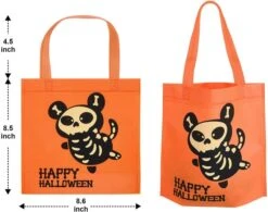 36Pcs Skeleton Designs Non-Woven Tote Bag -Spirit Halloween Shop 13165 3 600x474 1