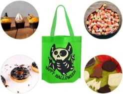36Pcs Skeleton Designs Non-Woven Tote Bag -Spirit Halloween Shop 13165 5 600x456 1