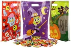 72pcs Halloween Character Themed Halloween Plastic Bags -Spirit Halloween Shop 13300 4 600x407 1