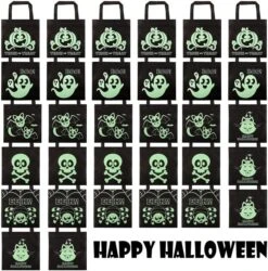 32Pcs Halloween Non-Woven Bags Colorful Glow In The Dark -Spirit Halloween Shop 13342 3 600x607 1