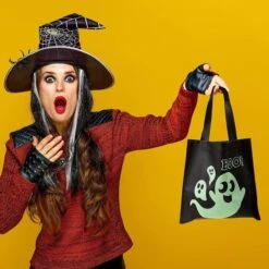 32Pcs Halloween Non-Woven Bags Colorful Glow In The Dark -Spirit Halloween Shop 13342 5 600x600 1