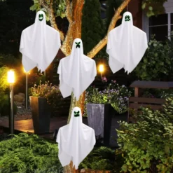 4Pcs Halloween Glow-in-the-dark Hanging Ghosts 27.5in -Spirit Halloween Shop 13669图5 5 结果 scaled 600x600 1