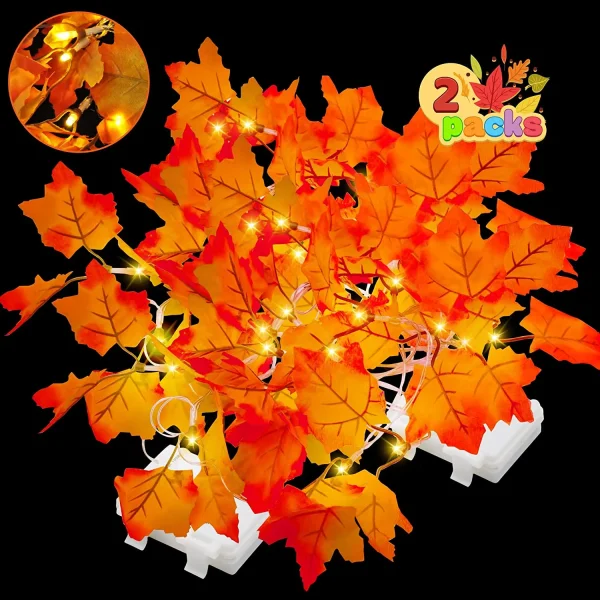 14.7ft Maple Leaves String Light, 2 Pcs 4 14.7ft Maple Leaves String Light, 2 Pcs - Image 2