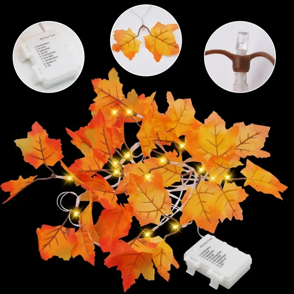 14.7ft Maple Leaves String Light, 2 Pcs 5 14.7ft Maple Leaves String Light, 2 Pcs - Image 3