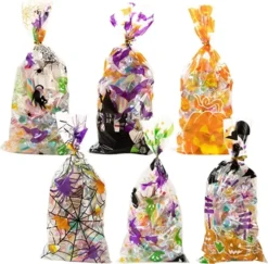 150Pcs Cellophane Rectangle Treat Bags -Spirit Halloween Shop 150Pcs Cellophane Rectangle Treat Bags 2 600x591 1