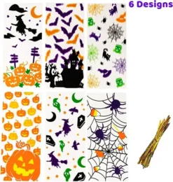 150Pcs Cellophane Rectangle Treat Bags -Spirit Halloween Shop 150Pcs Cellophane Rectangle Treat Bags 4 600x631 1