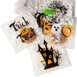 150Pcs Halloween Cellophane Treat Bags -Spirit Halloween Shop 150Pcs Halloween Cellophane Treat Bags 5 600x606 1