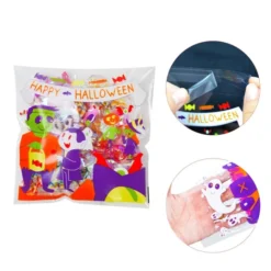 150pcs Halloween Clear Adhesive Cellophane Treat Bags -Spirit Halloween Shop 150Pcs Halloween Clear Self adhesive Candy Bags 5 result 600x600 1
