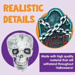 Halloween Tombstone And Skeleton Groundbreaker 17in -Spirit Halloween Shop 17 Halloween Grave Yard Decorations 3 result 600x600 1