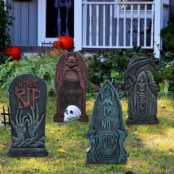 6pcs Tombstone Decorations With Different Styles 17in 13 6pcs Tombstone Decorations With Different Styles 17in -Spirit Halloween Shop 17 Tombstone In Grim Reaper Design Decorations 6 Pack 2 1 600x600 1
