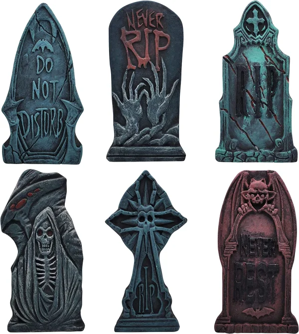 6pcs Tombstone Decorations With Different Styles 17in 3 6pcs Tombstone Decorations With Different Styles 17in
