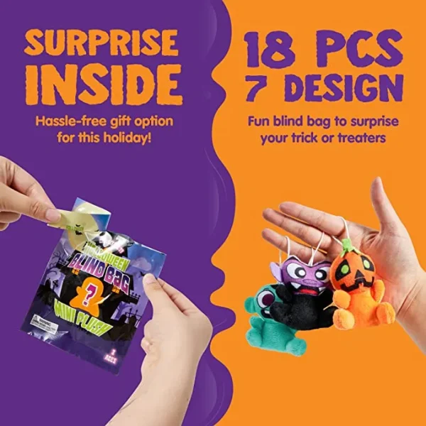 18Pcs Blind Bag Halloween Mini Plush Toy Assortment 4 18Pcs Blind Bag Halloween Mini Plush Toy Assortment - Image 2