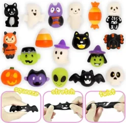 18pcs Pumpkin Box Halloween Party Favor -Spirit Halloween Shop 18Pcs Halloween Prefilled Pumpkin Box with Mochi Squishy 1 600x589 1
