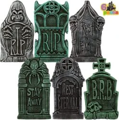 6pcs Halloween Tombstone Decorations 17in -Spirit Halloween Shop 1 74e61bbc 6c53 470c 9da5 2bb9c3ea74c0 600x604 1